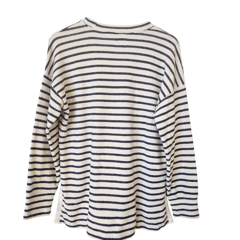 Aerie Striped Oversized Sweater Shirt Blue White Summer Pool Beach Spring Small - Picture 2 of 10